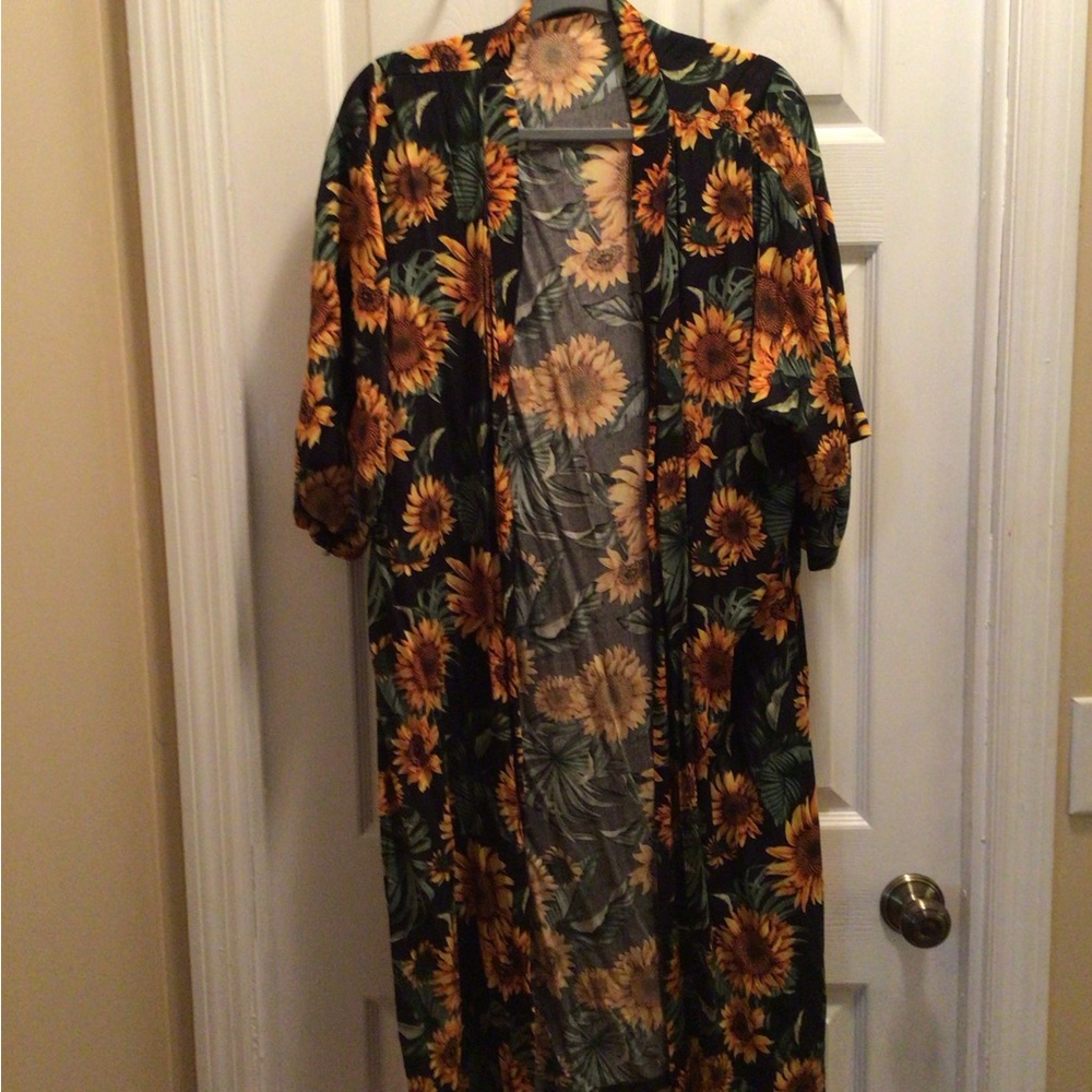 Floral Kimono with Sunflower Print